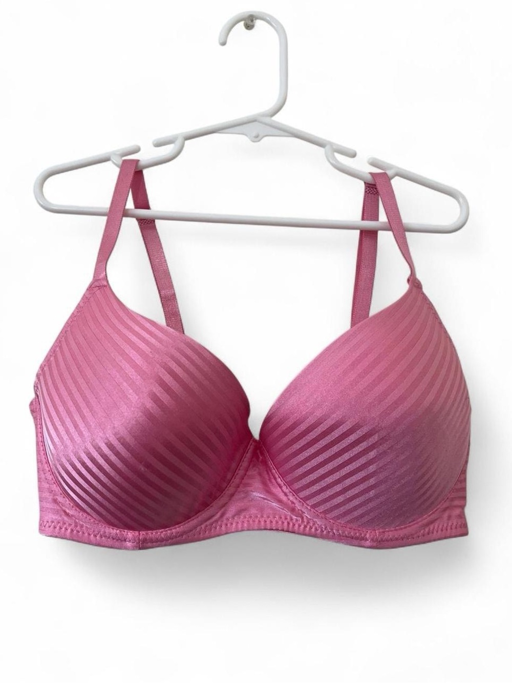 34C Women’s Bra Pink Satin Striped Adjustable Padded With Wire Just Be Lingerie
